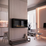 Интерьер Биокамин WALL ONE 1400 (SteelHeat)