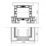 Чертеж Камин SARDANE с деревяной балкой (Supra-Russia)
