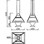 Чертеж Камин ADMETO CENTRAL (Traforart)