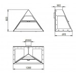 Чертеж Камин ADMETO FRONTAL Trasera (Traforart)