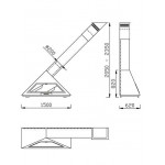 Чертеж Камин MADRID дымоход по диагонали слева / справа (Traforart)