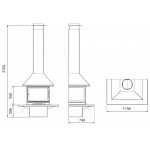 Чертеж Камин VULCANO Frontal (Traforart)