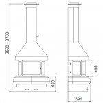 Камин ZEUS Frontal со стеклом (Traforart)