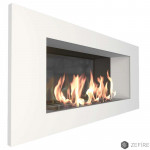 Стемалит Биокамин ELLIOT 900 Белый со стеклом и стемалитом (ZeFire)