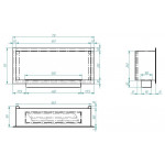 Чертеж Биокамин FLAGMAN 700 3 цвета (ZeFire)