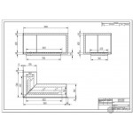 Чертеж 1000 Биокамин Standart для угловой стены (2 варианта) (ZeFire)