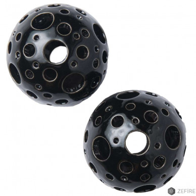 Керамические шары с отверстиями трех размеров Черные (ZeFire)